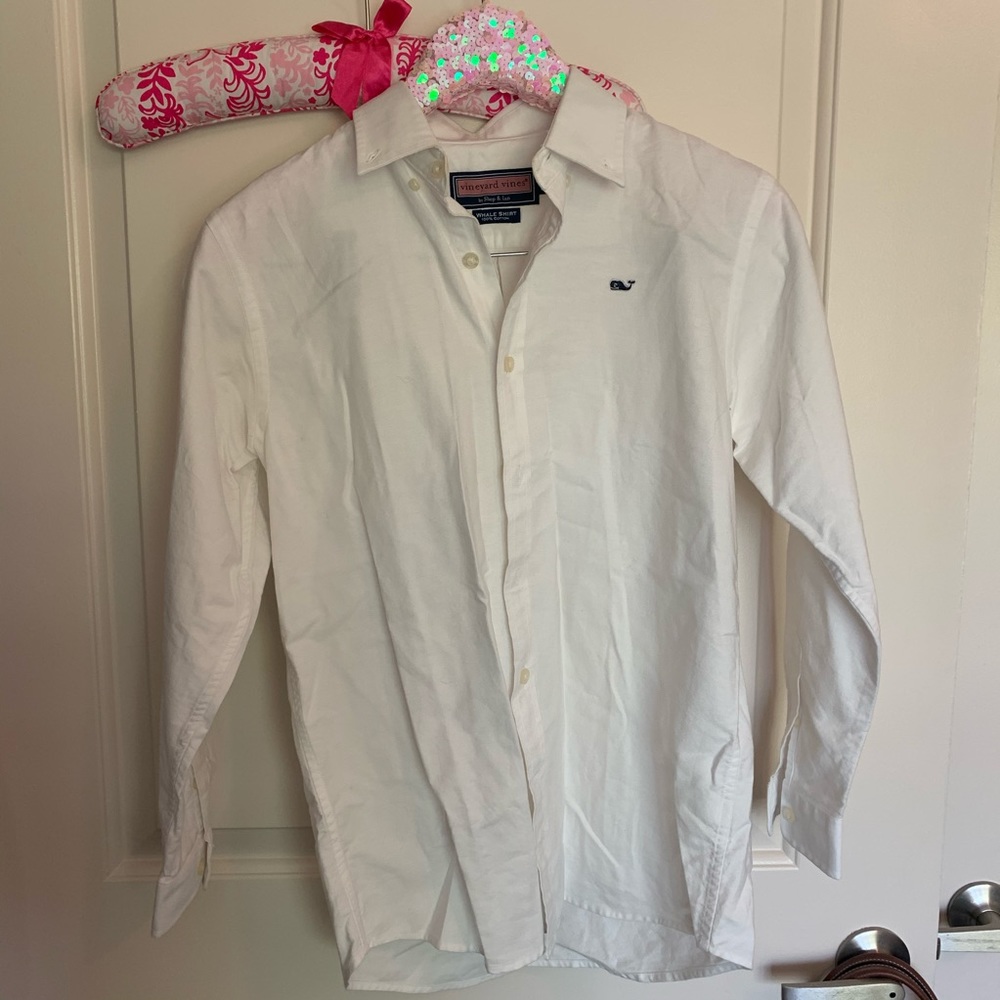 Vineyard Vines White Button Down M 10-12